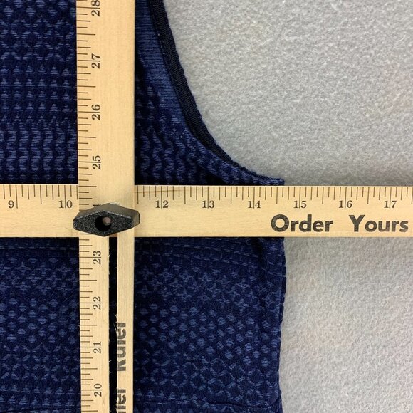 BCBG Maxazria Shirt Womens XXS Blue Black Pullover Stretch Peplum‎ Jacquard - Picture 10 of 12